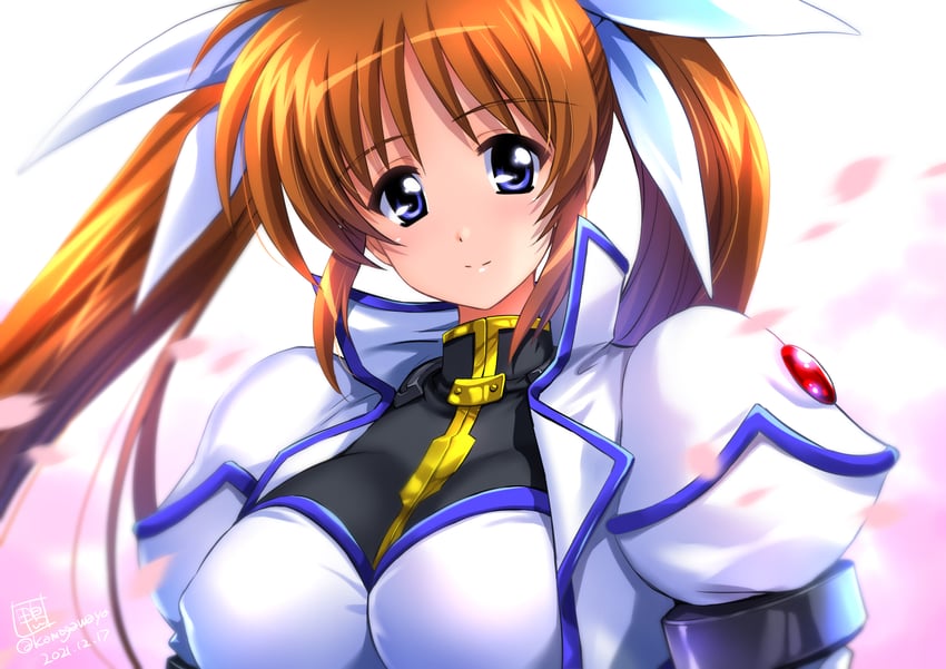 takamachi nanoha (lyrical nanoha and 1 more) drawn by kamogawa_tanuki