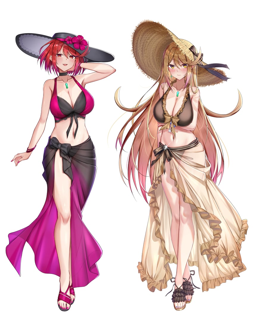 pyra, mythra, dorothea arnault, and mercedes von martritz (fire emblem and 4 more) drawn by backon