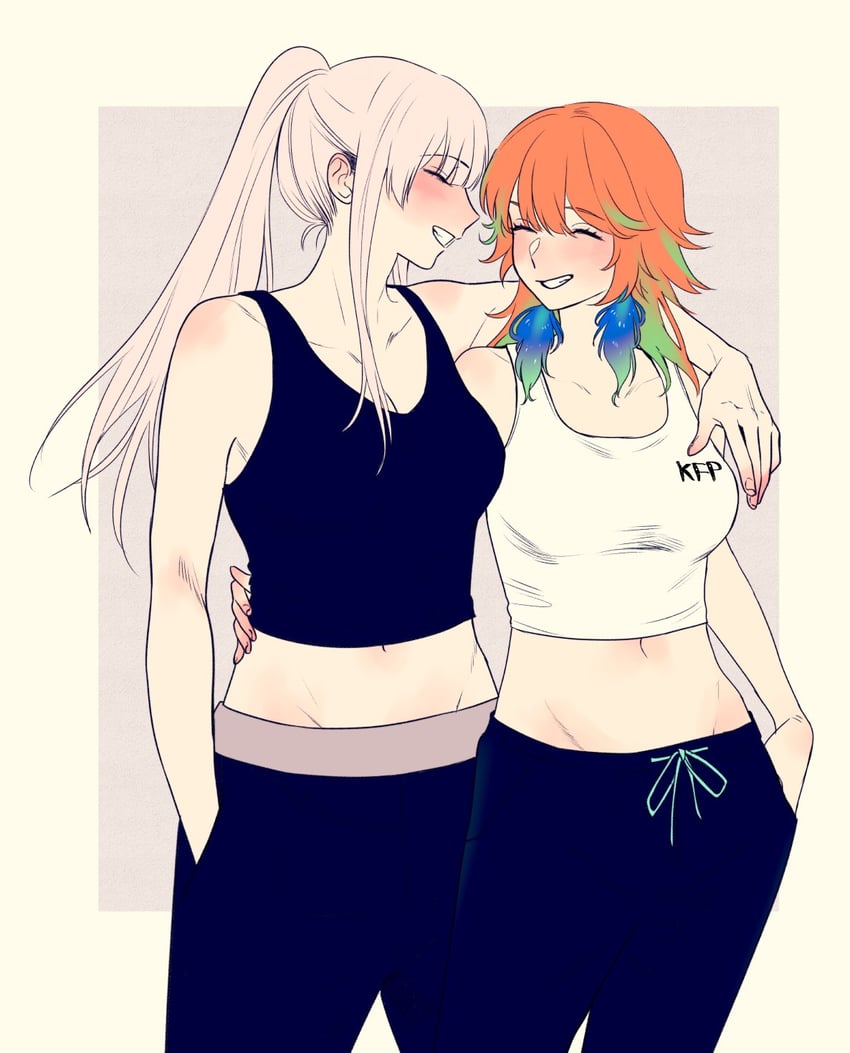 mori calliope and takanashi kiara (hololive and 1 more) drawn by miyamoto_(dominocube6)