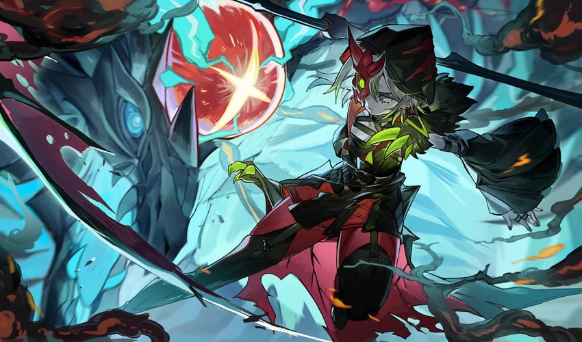 diabellstar the black witch and snake-eyes flamberge dragon (yu-gi-oh!) drawn by magiace