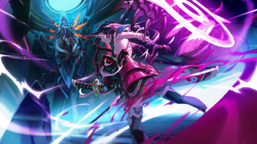 kiana kaslana and raiden mei (honkai and 1 more) drawn by toni_infante