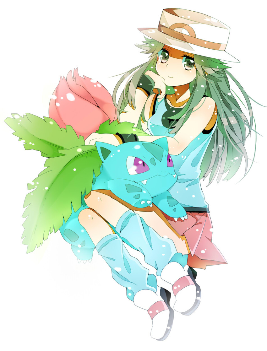 leaf and ivysaur (pokemon and 1 more) drawn by ichirugi