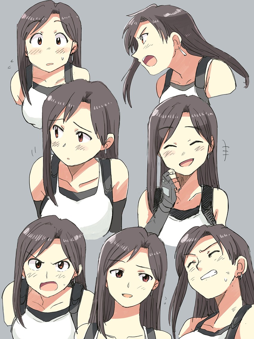 tifa lockhart (final fantasy and 2 more) drawn by tsubobot