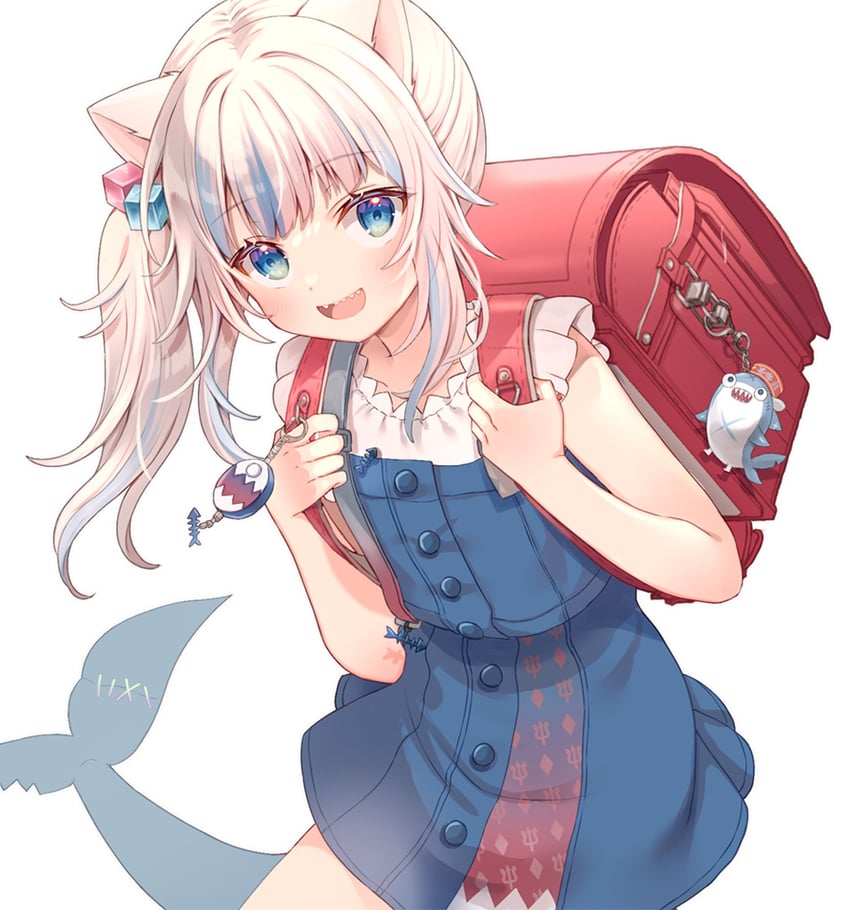 gawr gura and bloop (hololive and 1 more) drawn by serino_itsuki