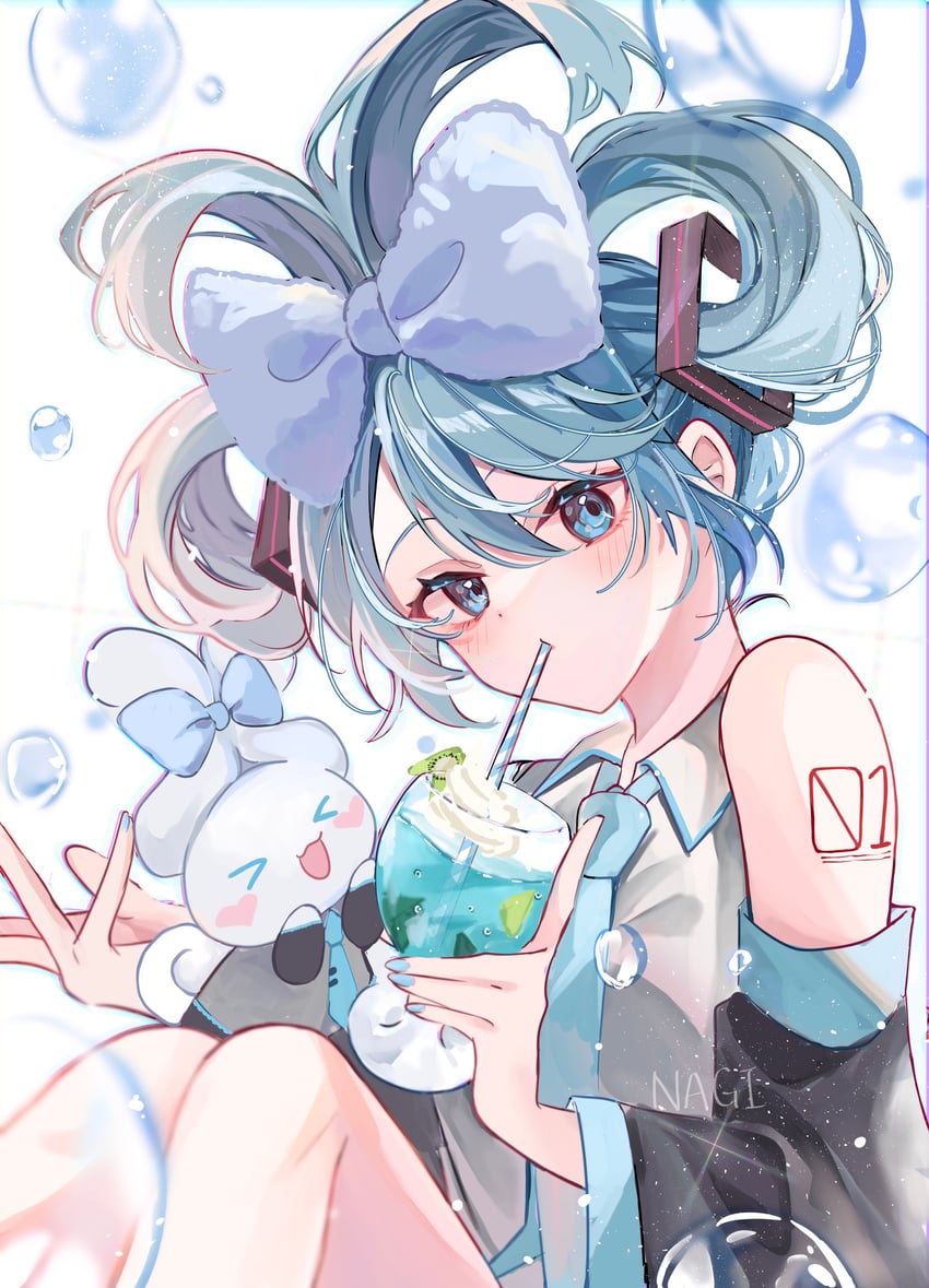 hatsune miku, cinnamoroll, and cinnamiku (vocaloid and 2 more) drawn by nagihaha
