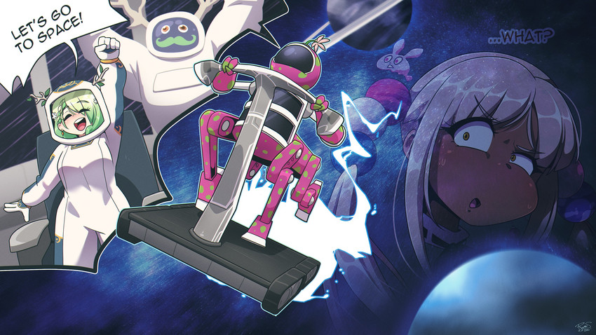 ceres fauna and tsukumo sana (hololive and 2 more) drawn by ryou_sakai