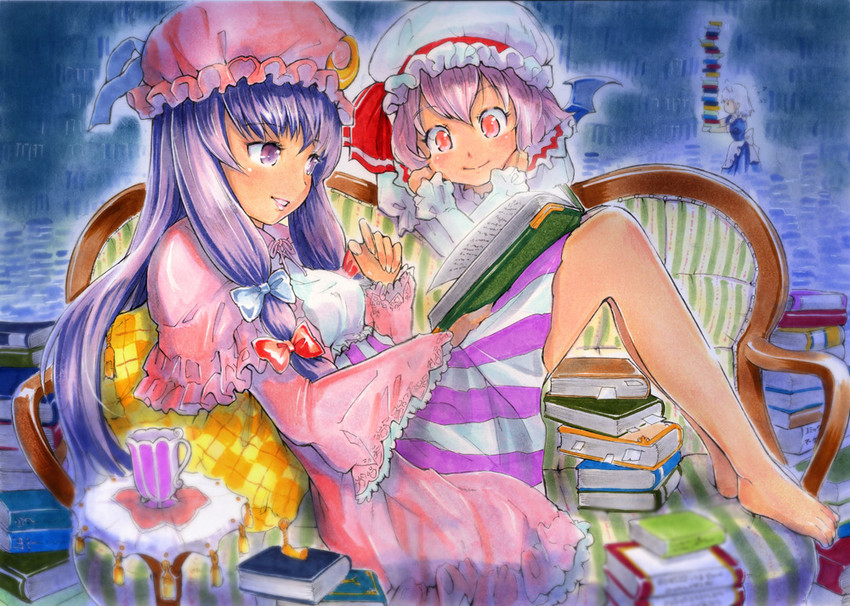 remilia scarlet, izayoi sakuya, and patchouli knowledge (touhou) drawn by mayo_riyo