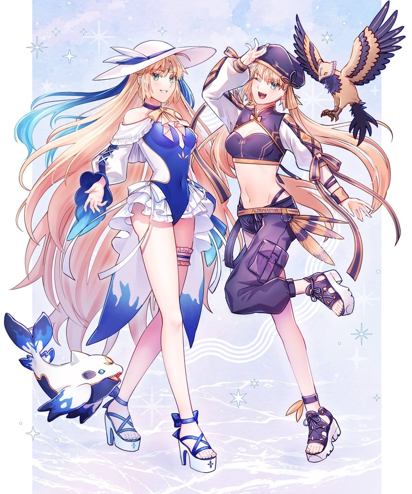 artoria pendragon and artoria caster (fate and 1 more) drawn by yamano_udumi