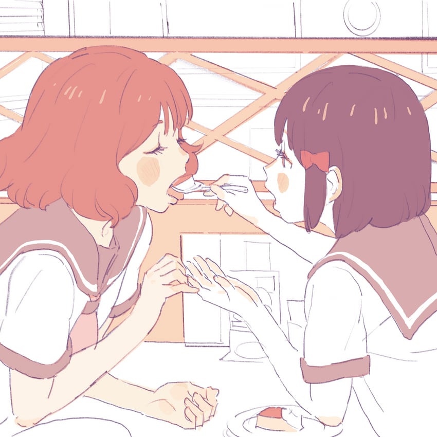 oumae kumiko and hisaishi kanade (hibike! euphonium) drawn by 55bata6rou