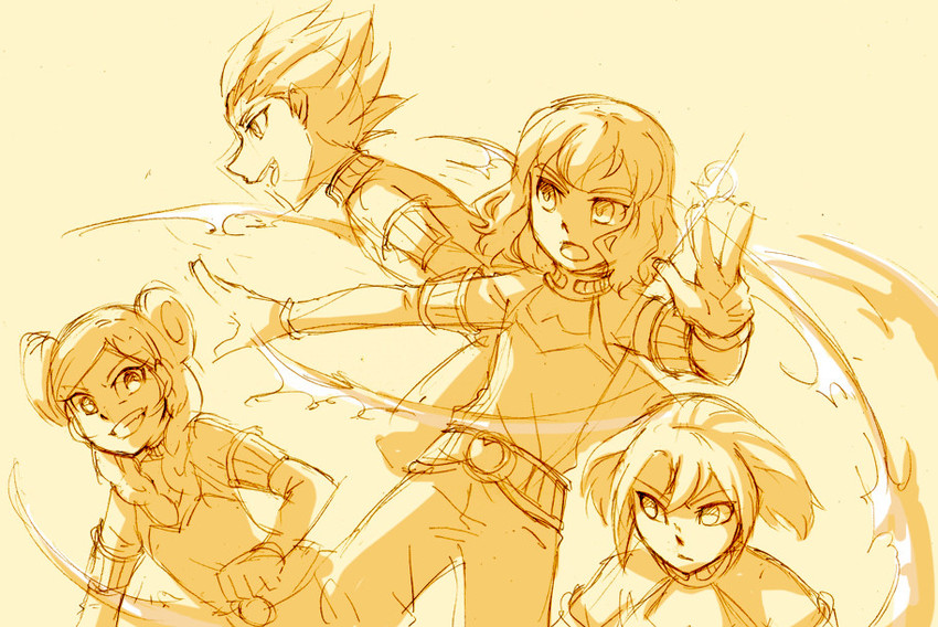 shindou takuto, beta, alpha, and gamma (inazuma eleven and 2 more) drawn by cr72