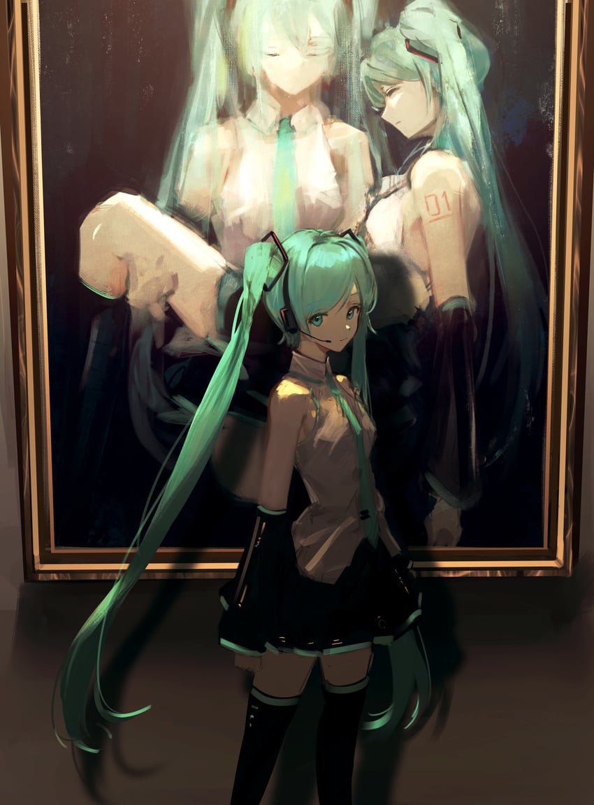 hatsune miku (vocaloid and 1 more) drawn by 7ife