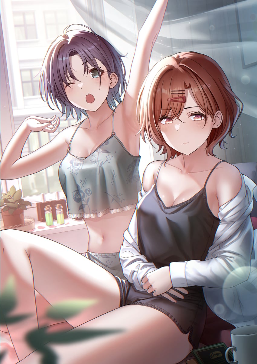 higuchi madoka and asakura toru (idolmaster and 1 more) drawn by niwachichi_(maekawasan)