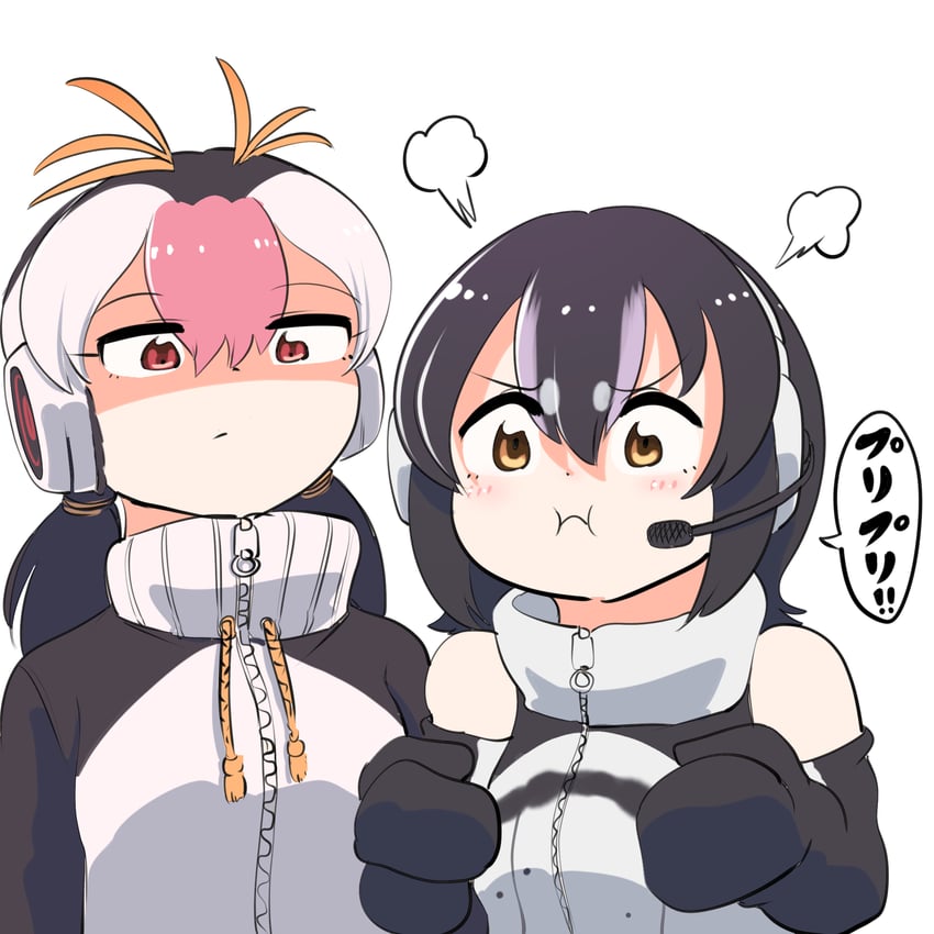 humboldt penguin and royal penguin (kemono friends and 1 more) drawn by mcgunngu
