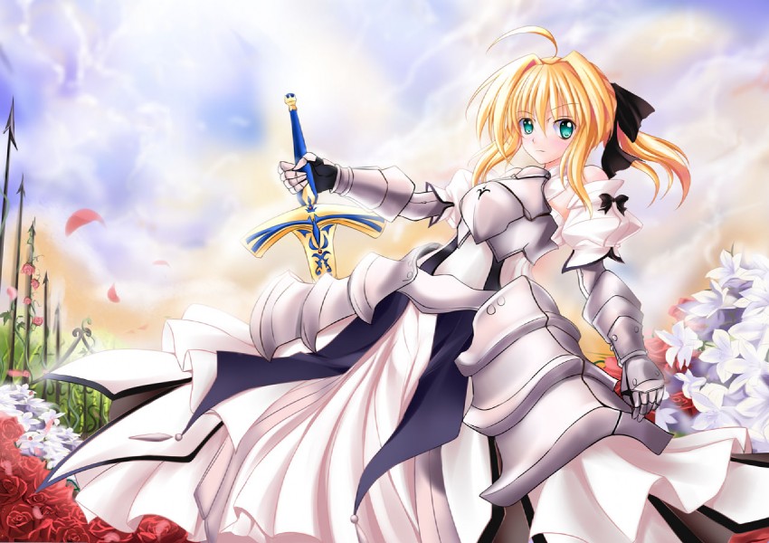 artoria pendragon and saber lily (fate and 1 more) drawn by millelunar