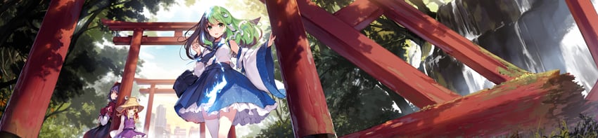 kochiya sanae, moriya suwako, and yasaka kanako (touhou) drawn by ke-ta