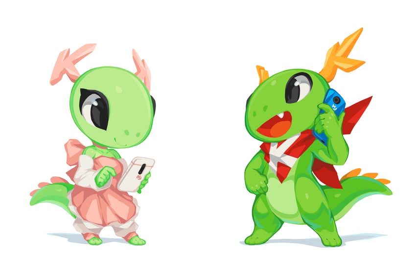 konqi and katie (original and 1 more) drawn by tyson_tan