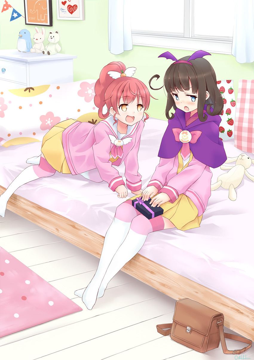 kurosu aroma and shiratama mikan (pretty series and 1 more) drawn by okiru