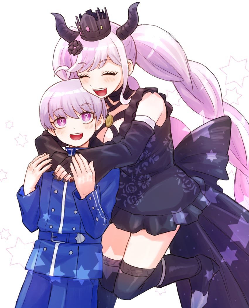 shinigami and yuma kokohead (master detective archives: rain code) drawn by momo_(momo_2muco)