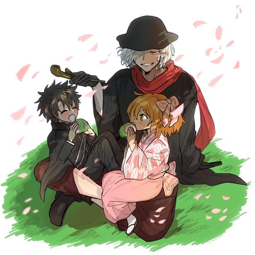 fujimaru ritsuka and edmond dantes (fate and 1 more) drawn by isaka