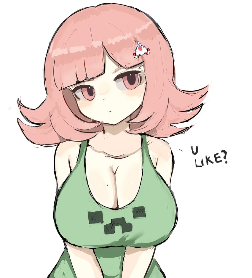 nanami chiaki and creeper (danganronpa and 3 more) drawn by m3link