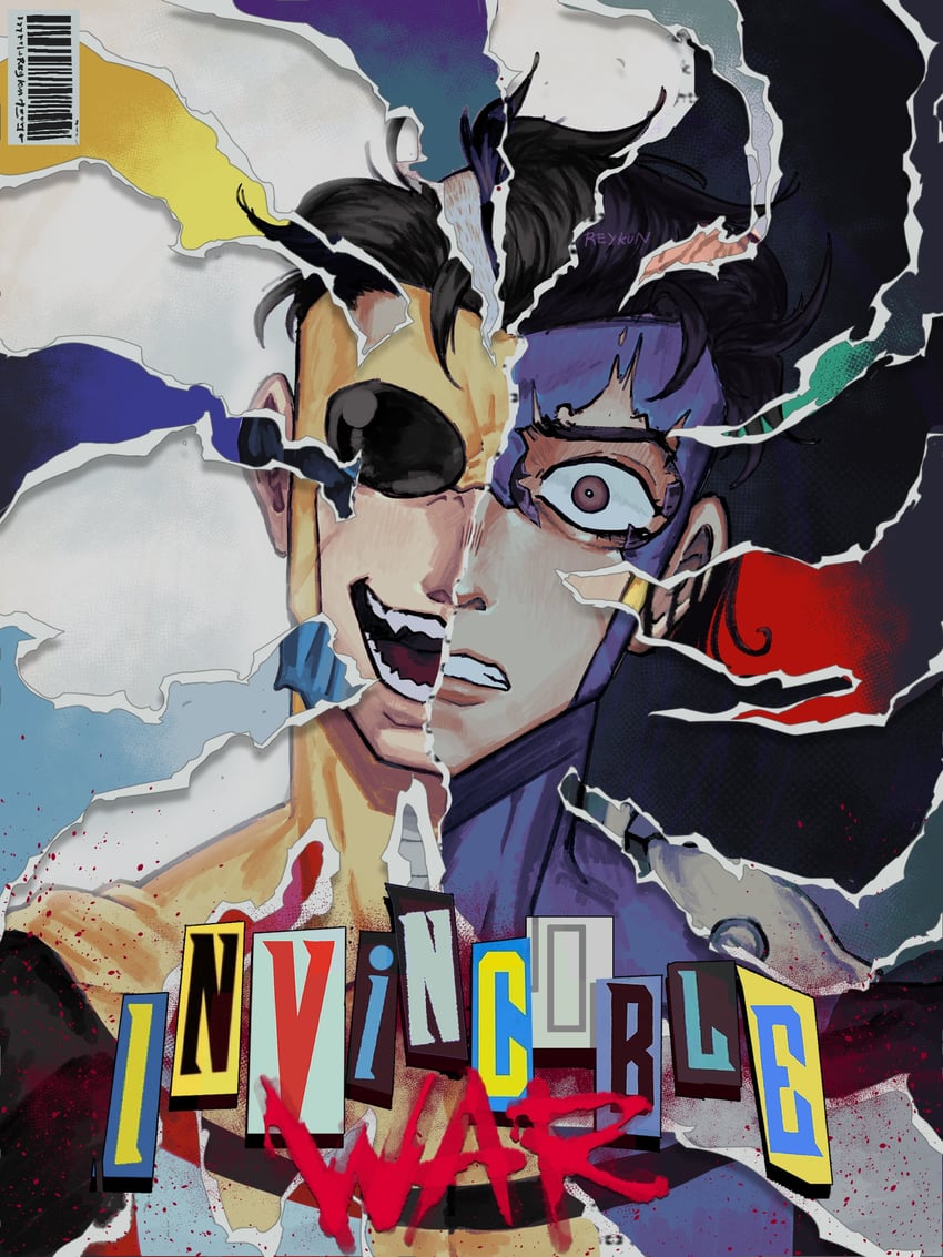 mark grayson, sinister invincible, viltrumite invincible, and mohawk invincible (invincible) drawn by reykun