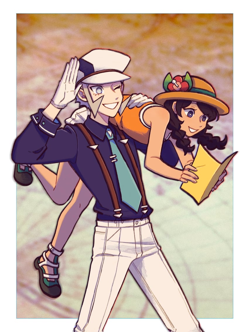 selene and emmet (pokemon and 2 more) drawn by submashell