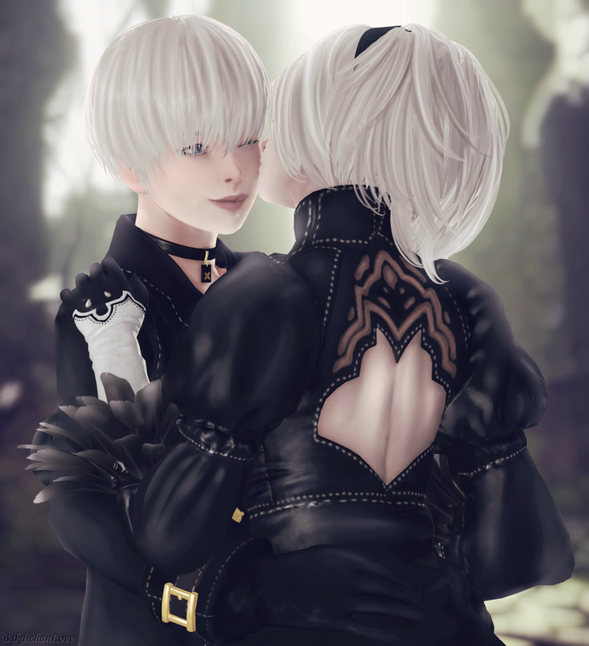2b and 9s (nier and 1 more) drawn by baka-chanlove
