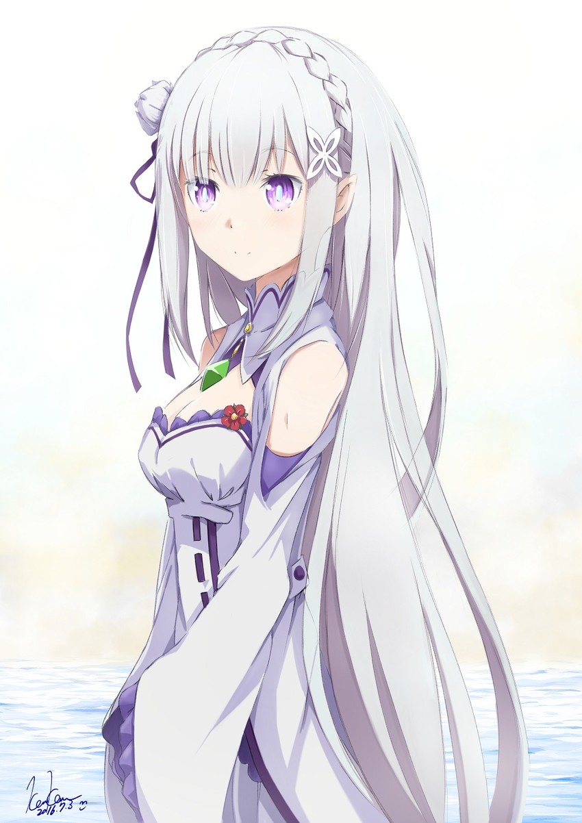 emilia (re:zero kara hajimeru isekai seikatsu) drawn by kem_kem