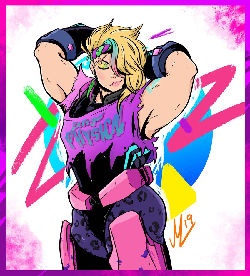 zarya and totally 80's zarya (overwatch and 1 more) drawn by toxius