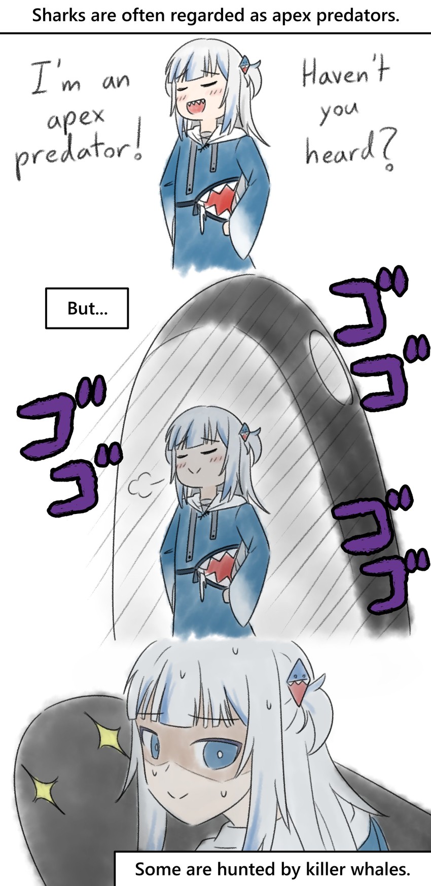 gawr gura (hololive and 1 more) drawn by plusburdles