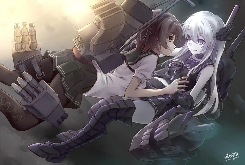 mutsuki, kisaragi, and destroyer princess (kantai collection) drawn by morigami_(morigami_no_yashiro)