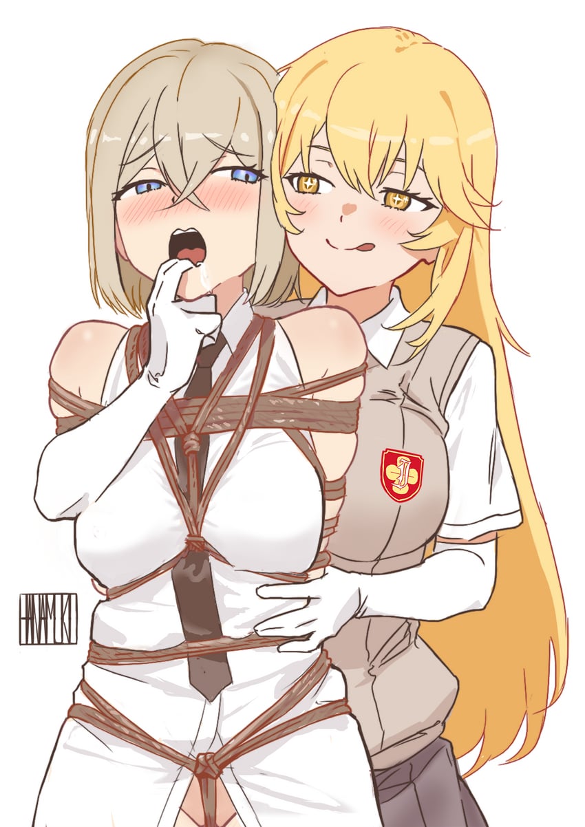 shokuhou misaki and runa blackwood (indie virtual youtuber and 2 more) drawn by hanamuko_(hana_muko)