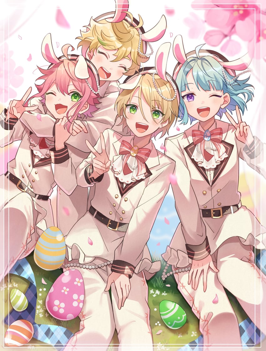 himemiya tori, shino hajime, shiratori aira, and harukawa sora (ensemble stars!) drawn by shino_(sinotaro_)