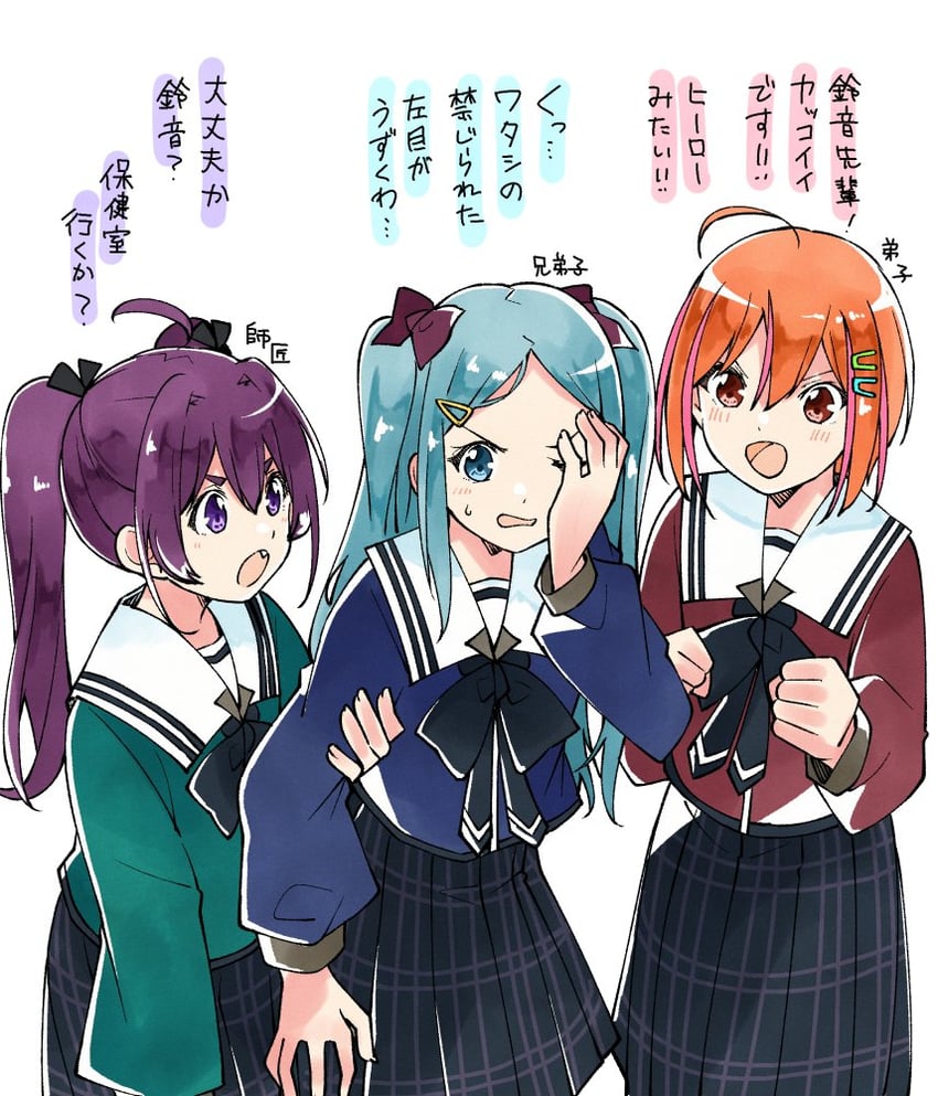 tojo yuki, himuro mizuki, and mori suzune (22/7) drawn by trefle_r