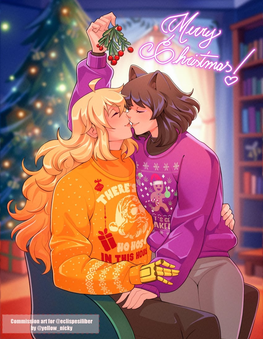 yang xiao long and blake belladonna (rwby) drawn by yellow_nicky