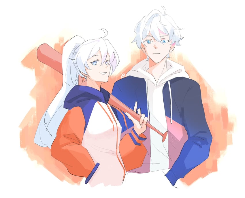 kiana kaslana and kevin kaslana (honkai and 1 more) drawn by bttroffwithart