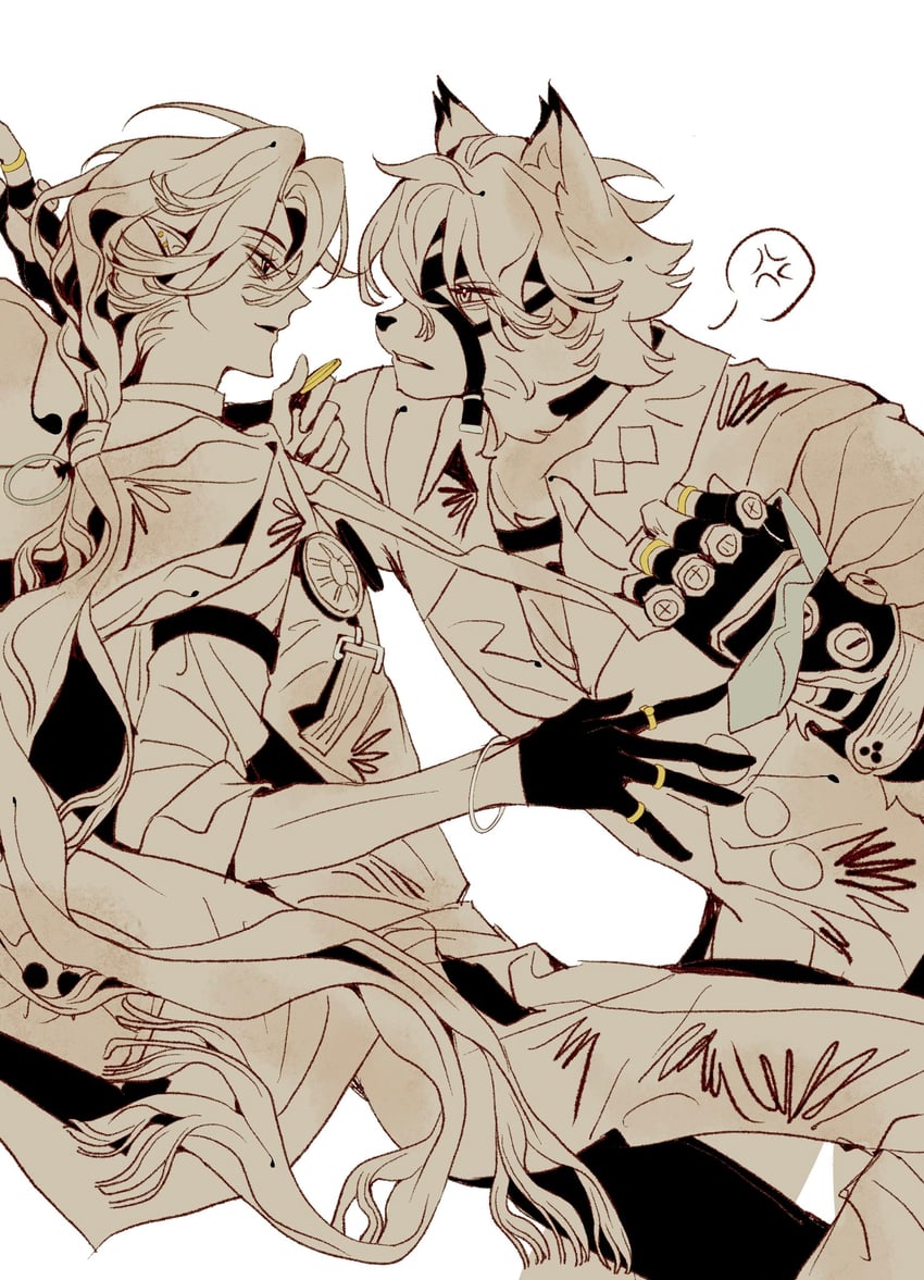 von lycaon and hugo vlad (zenless zone zero) drawn by xjgfhvg