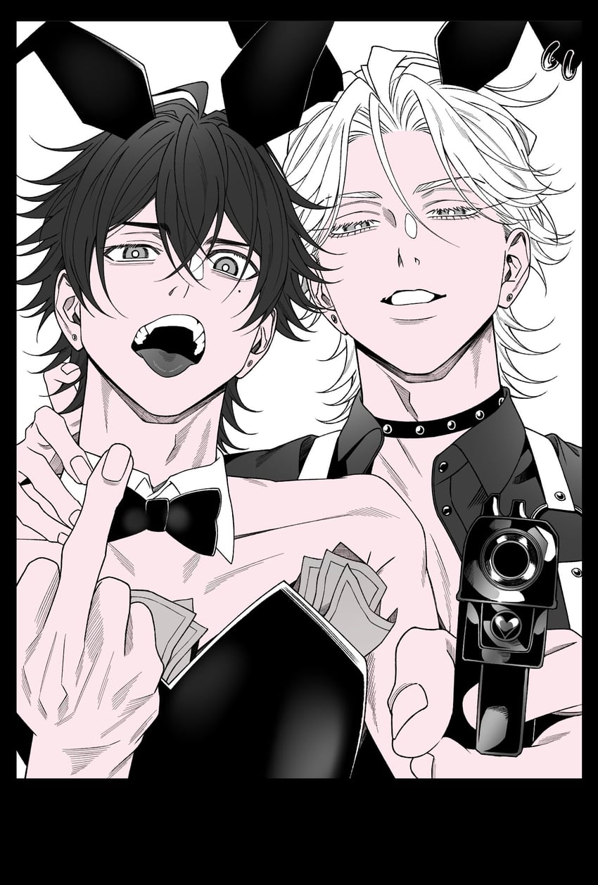 yamada ichiro and aohitsugi samatoki (hypnosis mic) drawn by yu_(yuririnta)