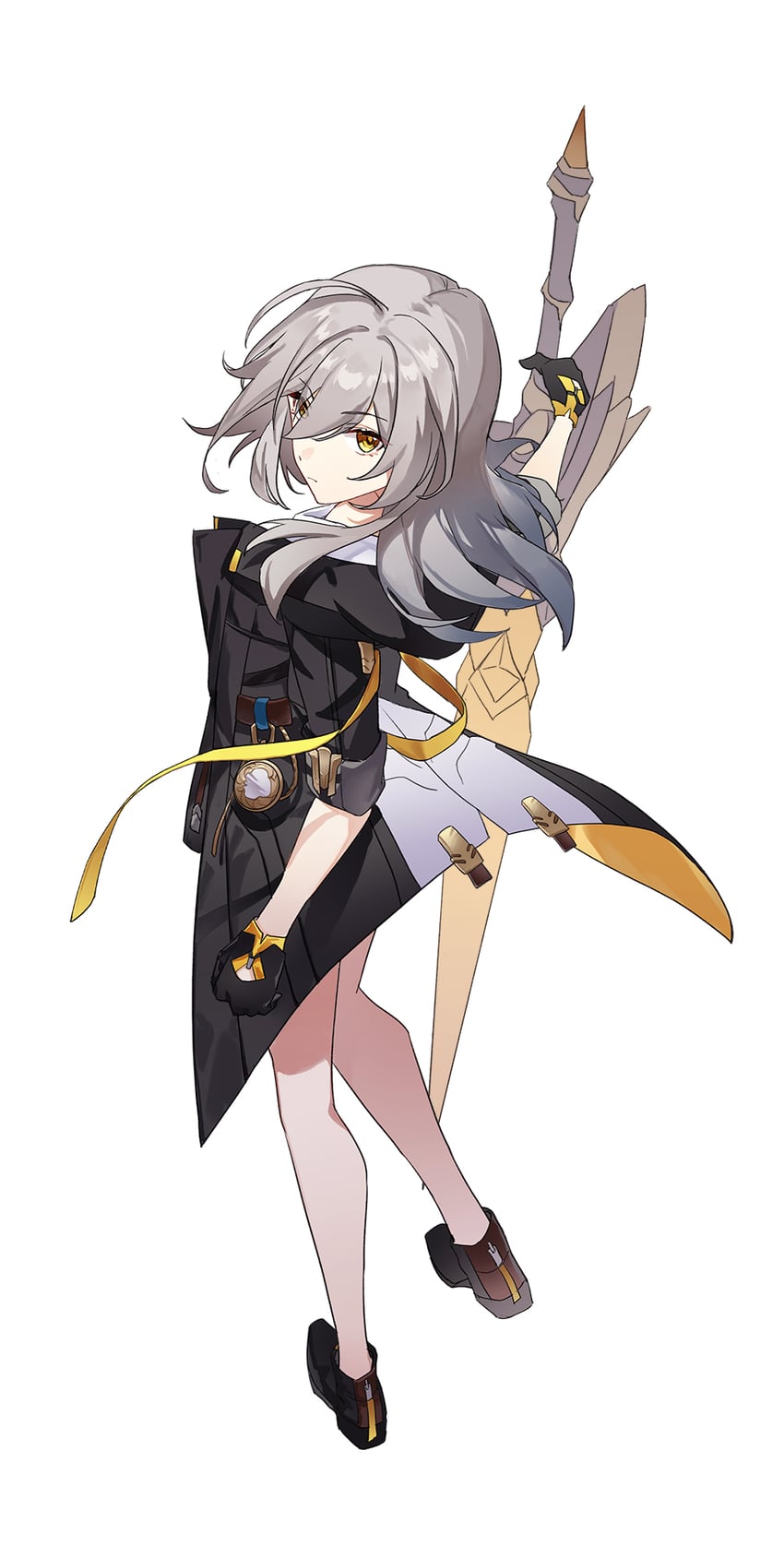 trailblazer and stelle (honkai and 1 more) drawn by hetare_mizu