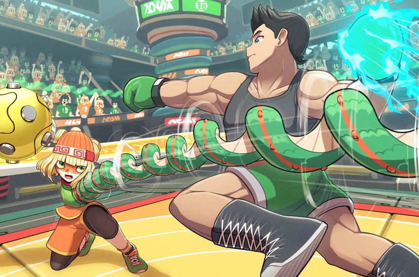 min min and little mac (super smash bros. and 2 more) drawn by arclumx