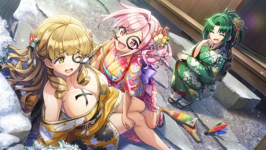 ayato utae, harunami anri, and urami kana (dolphin wave) drawn by ootomo_takuji