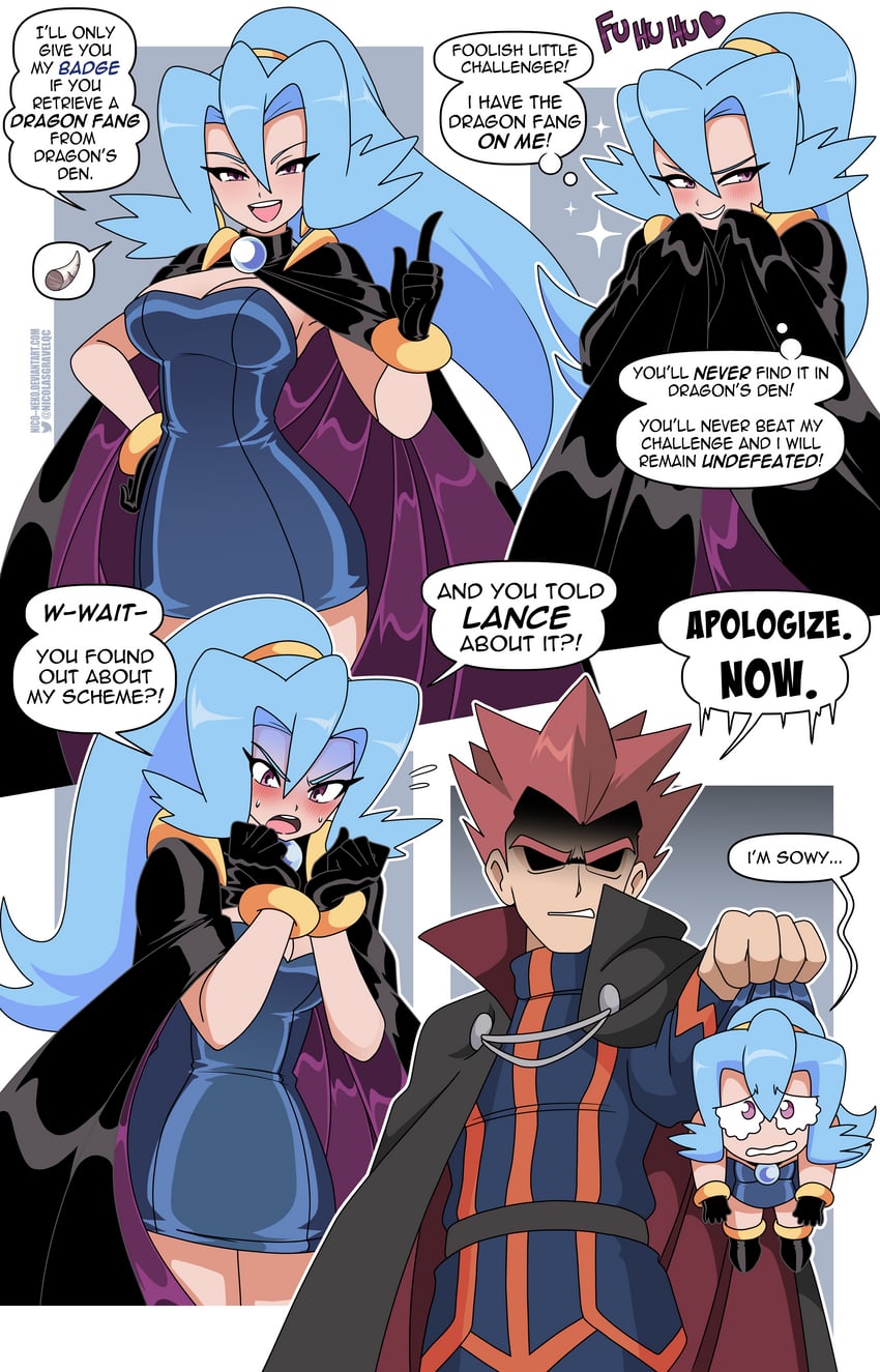 lance and clair (pokemon and 1 more) drawn by nico-neko