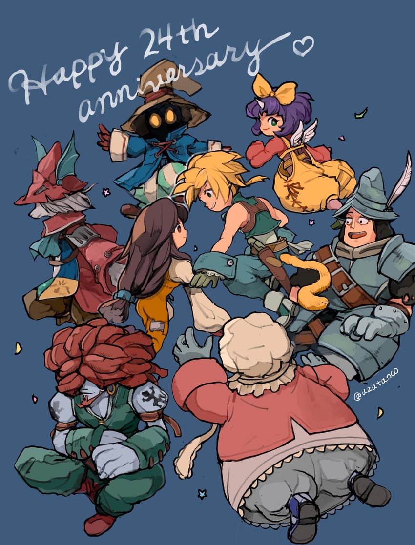 zidane tribal, garnet til alexandros xvii, black mage, vivi ornitier, eiko carol, and 4 more (final fantasy and 1 more) drawn by uzutanco