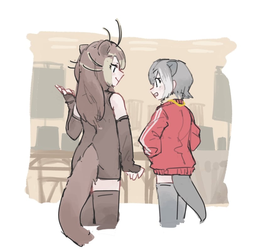 small-clawed otter and giant otter (kemono friends) drawn by toki_reatle