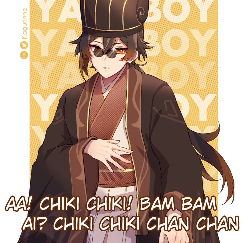 zhongli (genshin impact and 1 more) drawn by kagurinne