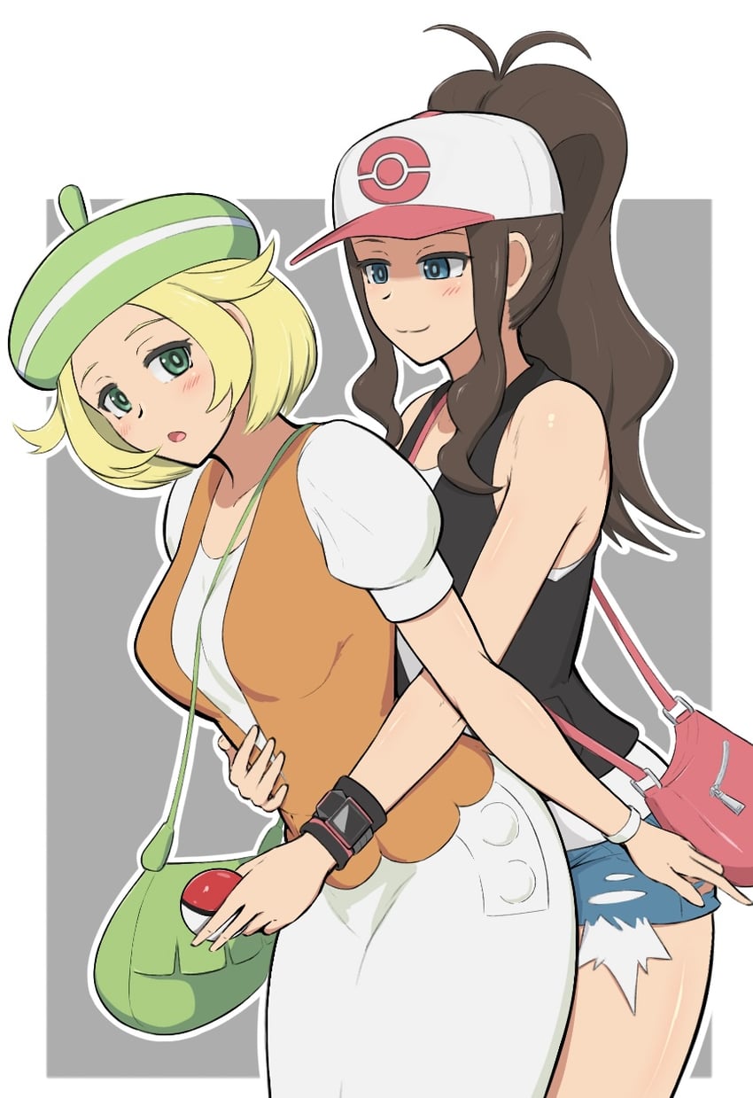 hilda and bianca (pokemon and 1 more) drawn by ko_c