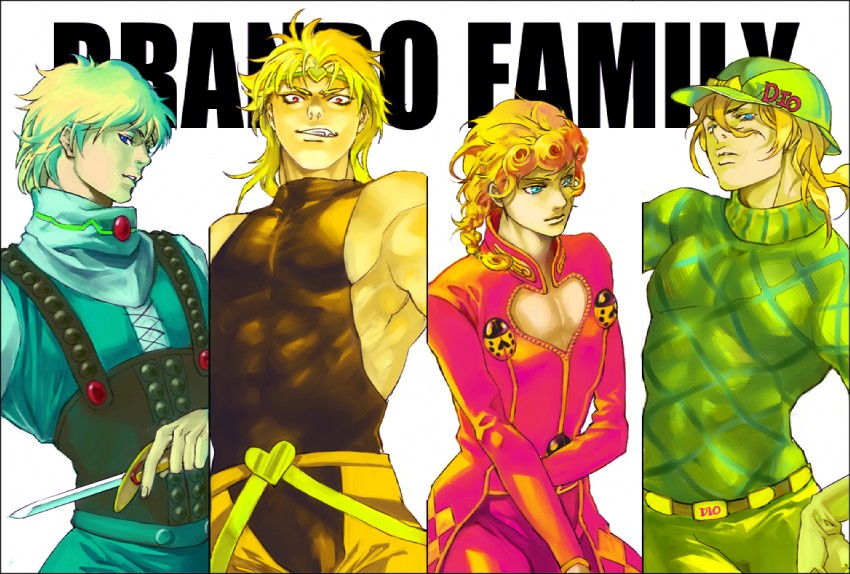 dio brando, giorno giovanna, and diego brando (jojo no kimyou na bouken and 4 more) drawn by cz474