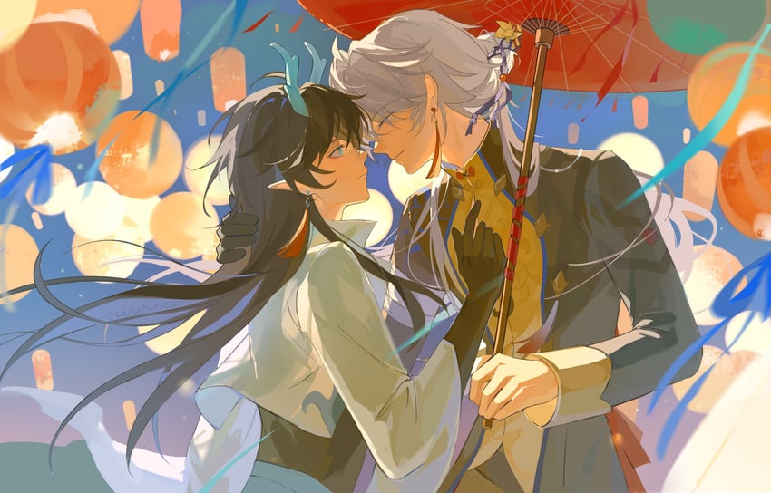 dan heng, blade, yingxing, and dan feng (honkai and 1 more) drawn by luningzi
