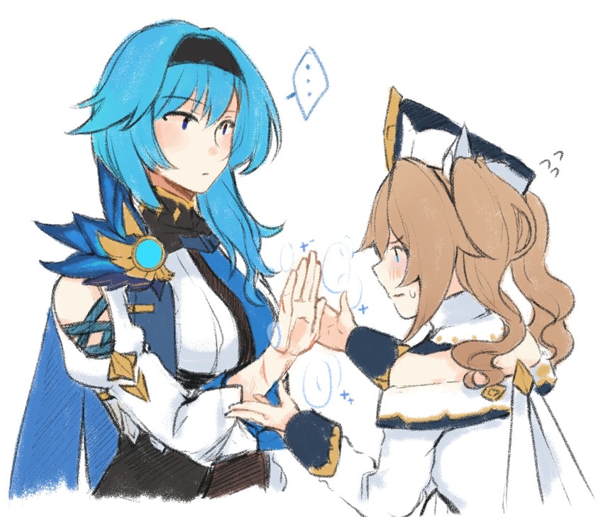 eula and barbara (genshin impact) drawn by hinagi_(fox_priest)