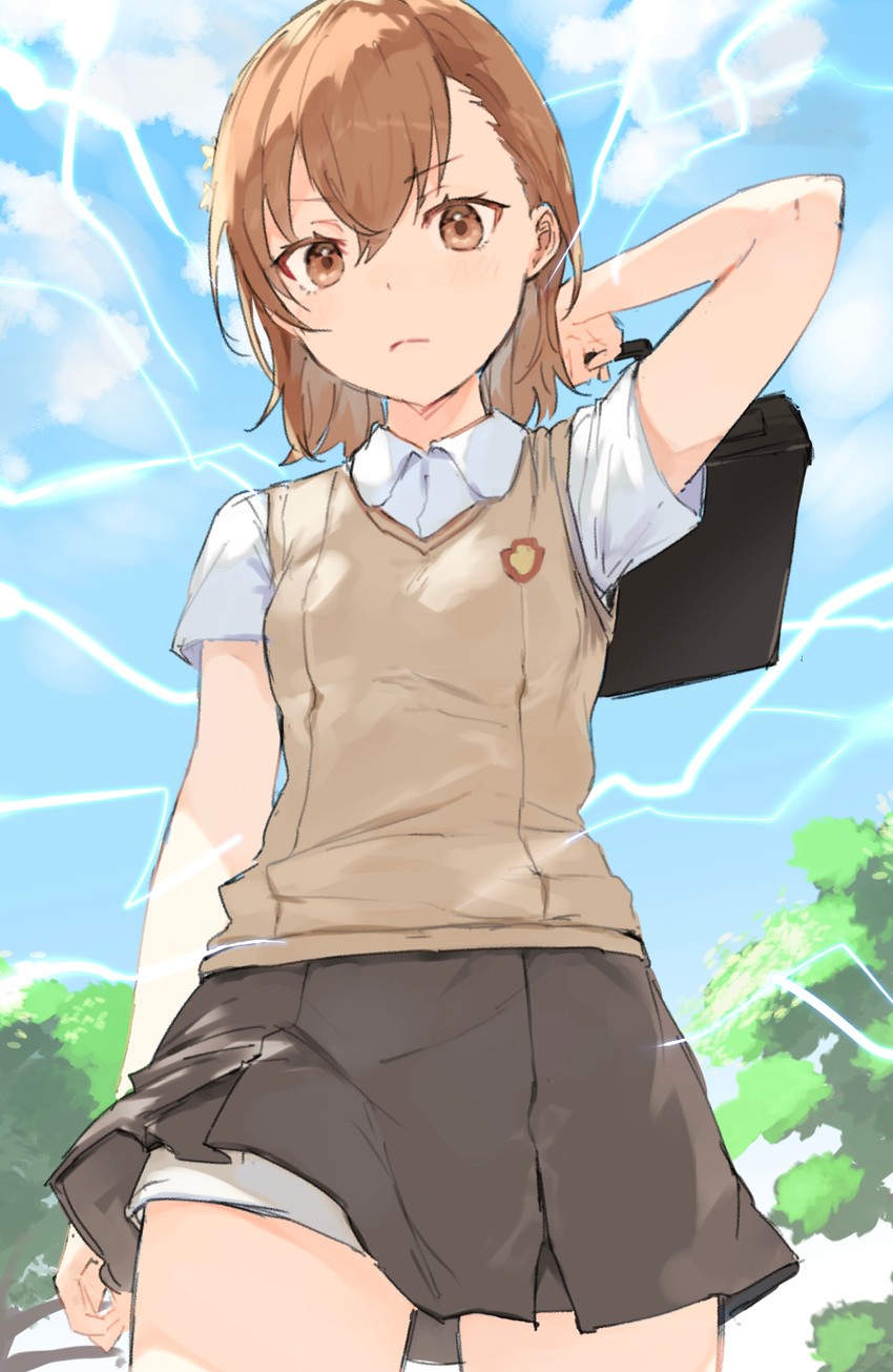misaka mikoto (toaru majutsu no index and 1 more) drawn by usagiplanet7